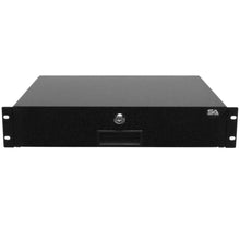 Load image into Gallery viewer, SA-RD2 - 2 Space PA/DJ Metal Rack Case Locking Drawer - 2U Server Cabinet Drawer with Key