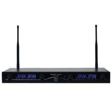 Load image into Gallery viewer, SA-U4HHLV5 - 4 Channel UHF Wireless Microphone System with 2 Handheld & 2 Lavalier Microphones - 1st Generation
