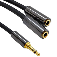 Load image into Gallery viewer, SA-Y31 - 1 Foot 3.5mm Male to Dual 3.5mm Female Y Splitter Headphone Patch Cable