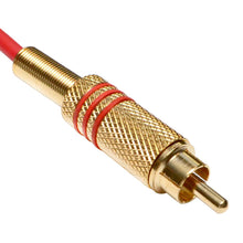 Load image into Gallery viewer, SAPT44 - 3 Foot Red 3.5mm Mono Male to RCA Male Jack Audio Patch Cables - 6 Pack