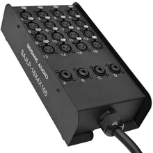 Load image into Gallery viewer, SAJLP-16x4x100 - 16 Channel 100 Foot XLR Low Profile Snake Cable with 4 TRS Returns