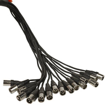 Load image into Gallery viewer, SAJLP-16x8x50 - 16 Channel 50 Foot XLR Low Profile Snake Cable with TRS Returns