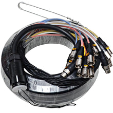 Load image into Gallery viewer, SAMP-12x4x50 - 12 Channel, 50 Foot XLR Snake Cable with Easy Disconnect Trunk
