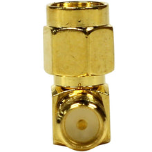 Load image into Gallery viewer, SAPT316 - 10 Pack of Gold Coax SMA Male to Rght Angle Female Cable Adapters