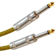 Load image into Gallery viewer, SAGCSYW-18-3Pack - 18' Yellow Woven Guitar/Instrument Cable (3 Pack)