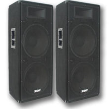 Load image into Gallery viewer, Premium Dual 15" PA Speakers, 18" Enforcer Subs, 2 Amplifiers, and Cables