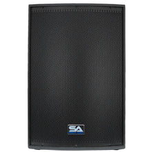 Load image into Gallery viewer, Pair of Premium Black 15" PA Loudspeakers with two Tripod Speaker Stands
