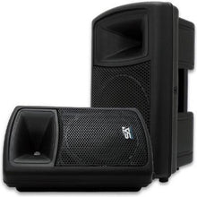 Load image into Gallery viewer, Pair of Powered 12" PA DJ Molded Speakers with Speaker Stands