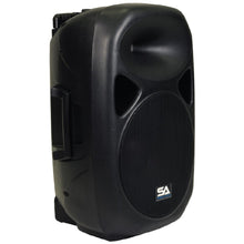 Load image into Gallery viewer, Pair of Powered 15 Inch PA Speaker - Rechargeable with 2 Mics, Remote and Bluetooth
