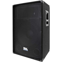 Load image into Gallery viewer, Pair of Powered 2-Way 15" PA / DJ / Band Speaker Cabinet with Titanium Horns and Stands