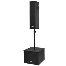 Load image into Gallery viewer, SA-CPPA2 - Powered Compact Portable PA System - Pair of 4x5 Column Speakers, Pair of 12 Inch Subwoofers and Poles