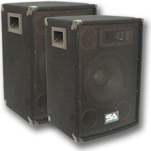 Load image into Gallery viewer, Pair of 10" PA Speakers with two tripod speaker stands