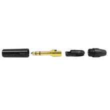 Load image into Gallery viewer, SAPT254 - 1/4" Male Stereo Connector - 3 Pole - Black and Gold