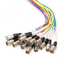 Load image into Gallery viewer, SARMSS-16x1530 - 16 Channel XLR TRS Combo Splitter Snake Cable - 15' and 30' XLR trunk