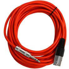 Load image into Gallery viewer, SATRXL-M25 - 6 Pack of Multiple Colors 25 Foot XLR Male to TRS Patch Cables