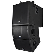 Load image into Gallery viewer, Powered Line Array System - 18 Inch Subwoofer, Two 12 Inch Line Array Speakers and Mounting Frame