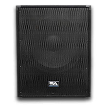 Load image into Gallery viewer, Pair of 18" PA Bass Sub woofer Cabinets, Power Amplifier, and Cables
