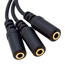 Load image into Gallery viewer, SA-Y34 - 9 Inch 3.5mm Stereo Male to Three 3.5mm Female Audio Splitter Cable
