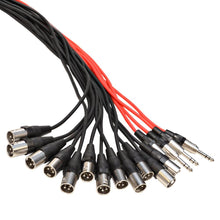 Load image into Gallery viewer, SAJLP-12x4x50 - 12 Channel 50 Foot XLR Low Profile Snake Cable with TRS Returns
