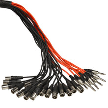 Load image into Gallery viewer, SAJLP-16x8x50 - 16 Channel 50 Foot XLR Low Profile Snake Cable with TRS Returns
