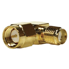 Load image into Gallery viewer, SAPT316 - 10 Pack of Gold Coax SMA Male to Rght Angle Female Cable Adapters
