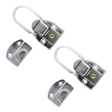Load image into Gallery viewer, SARHW58- 2 Pack of Small Lockable Briefcase Style 2 Piece Latches for Guitar Cases Nickel Finish with Keys - Pro Audio DJ Chest or Trunk Latch
