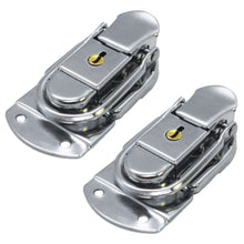 Load image into Gallery viewer, SARHW58- 2 Pack of Small Lockable Briefcase Style 2 Piece Latches for Guitar Cases Nickel Finish with Keys - Pro Audio DJ Chest or Trunk Latch
