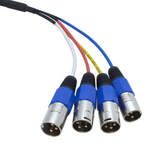 Load image into Gallery viewer, SASN4B - 4 Channel 2 Foot Balanced XLR Snake Cable - Blue Cable Shell
