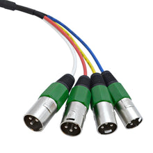 Load image into Gallery viewer, SASN4G - 4 Channel 2 Foot Balanced XLR Snake Cable - Green Cable Shell
