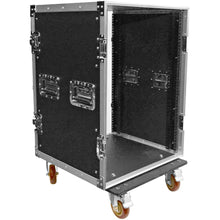 Load image into Gallery viewer, SATAC16U - Heavy Duty 16 Space ATA Rack Case with 4 Inch Casters - 16U Server Case
