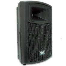 Load image into Gallery viewer, Pair of Powered 12" PA DJ Molded Speakers with Speaker Stands
