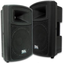 Load image into Gallery viewer, Pair of 15" PA DJ Molded Speakers and Stands
