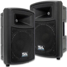 Load image into Gallery viewer, Pair of 10" PA DJ Molded  Speakers and Stands
