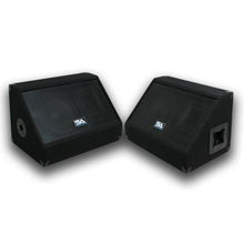 Load image into Gallery viewer, Pair of Dual 12" PA Speakers, 10" Floor Monitors, and 4 50' Cables
