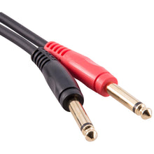 Load image into Gallery viewer, SA-DQTS6 - 6 Foot Dual 1/4 Inch TS Mono Male to Male Audio Cable
