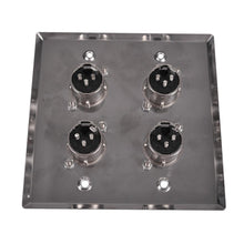 Load image into Gallery viewer, Stainless Steel Wall Plate - 2 Gang with 4 XLR Male Connectors
