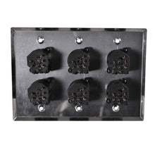 Load image into Gallery viewer, Stainless Steel Wall Plate - 3 Gang with 6 XLR and 1/4 Inch Combo Connectors

