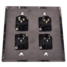 Load image into Gallery viewer, Stainless Steel Wall Plate - 2 Gang with 2 XLR Male and 2 XLR Female Connectors

