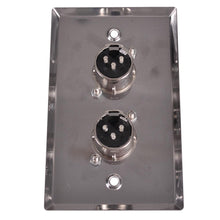 Load image into Gallery viewer, Stainless Steel Wall Plate - Dual XLR Male Connectors
