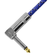 Load image into Gallery viewer, SAGCRBB-18 - 18' Black &amp; Blue Woven Guitar/Instrument Cable
