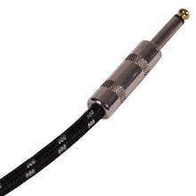 Load image into Gallery viewer, SAGCRBK-12 - 12' Black Woven Cloth Guitar/Instrument Cable
