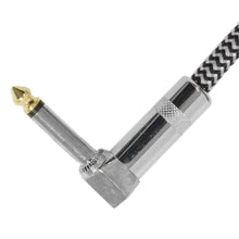 Load image into Gallery viewer, SAGCRBS-18 - 18' Black &amp; Silver Woven Guitar/Instrument Cable
