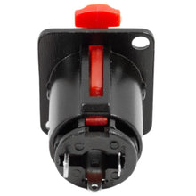 Load image into Gallery viewer, SAPT243 - Locking 1/4" Female Panel Mount Connector - Black Metal 3 Pole
