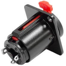 Load image into Gallery viewer, SAPT243 - Locking 1/4" Female Panel Mount Connector - Black Metal 3 Pole
