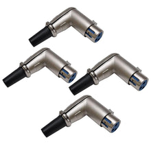 Load image into Gallery viewer, SAPT303-304 - 8 Pack of Right Angle 3 Pin XLR Male Connectors (4 Male &amp; 4 Female)

