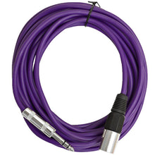 Load image into Gallery viewer, SATRXL-M25 - 6 Pack of Multiple Colors 25 Foot XLR Male to TRS Patch Cables
