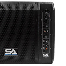 Load image into Gallery viewer, SAX-10M-PW - Pair of Powered Compact 10 Inch 2 Way Coaxial Floor / Stage Monitors with Titanium Horns
