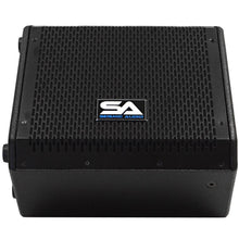 Load image into Gallery viewer, SAX-8M - Pair of Compact 8 Inch 2 Way Coaxial Floor / Stage Monitors with Titanium Horns
